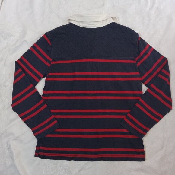 Gymboree Boys 10 Aviator School Red Blue Striped Rugby Shirt Long Sleeve Vintage - Picture 7 of 9